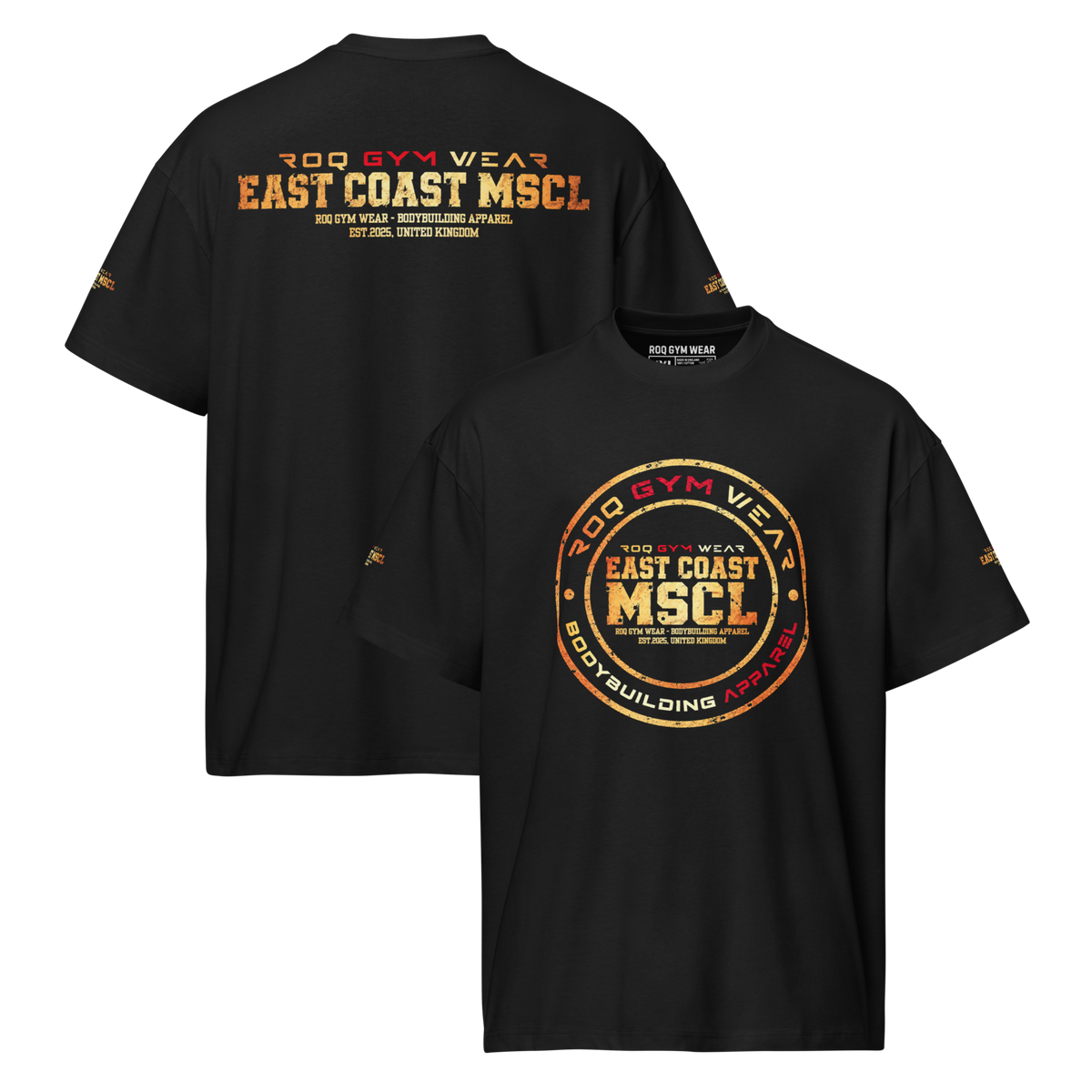 East Coast Muscle Gold - Oversized T-Shirt - Black