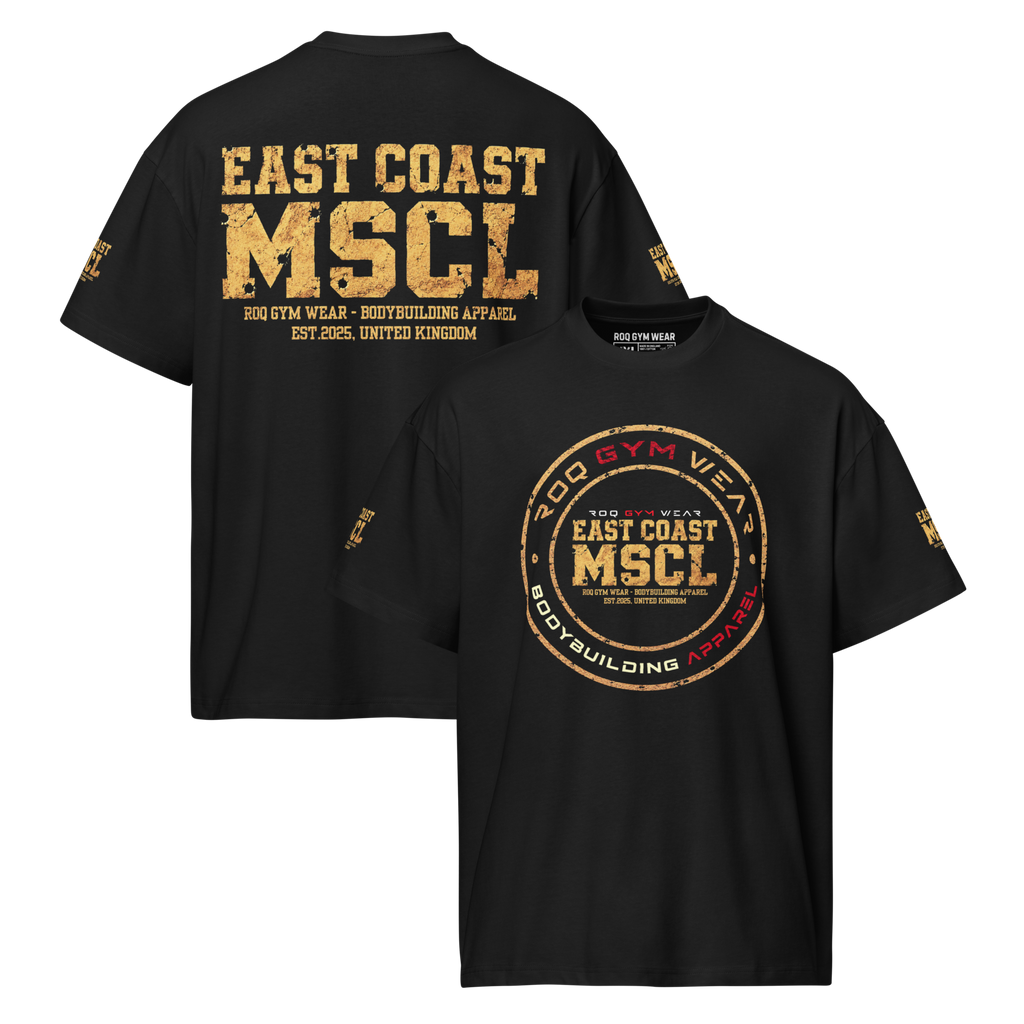 East Coast Muscle Gold - Oversized T-Shirt - Black