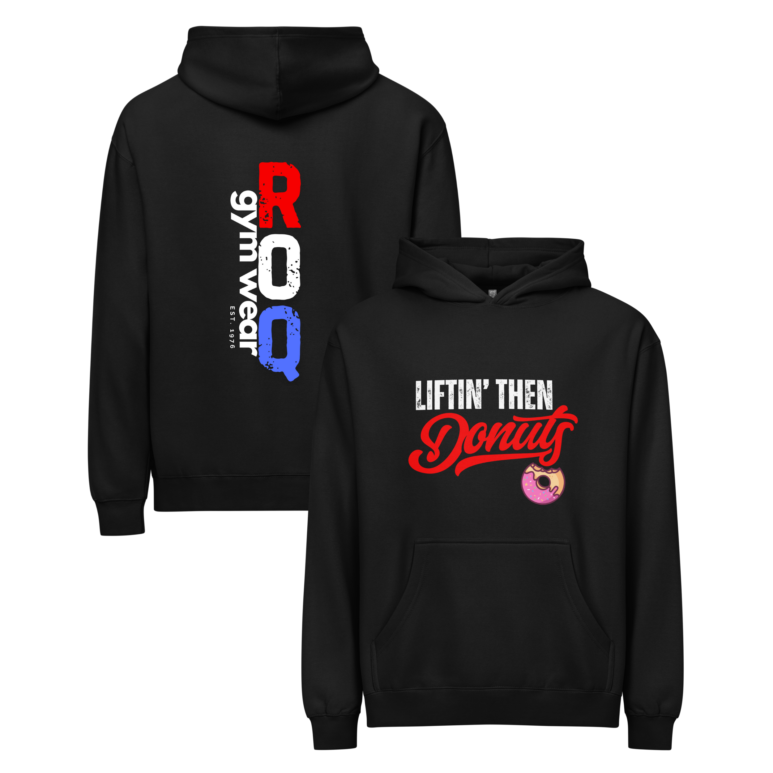 Liftin Then Donuts - Hoodie - Black