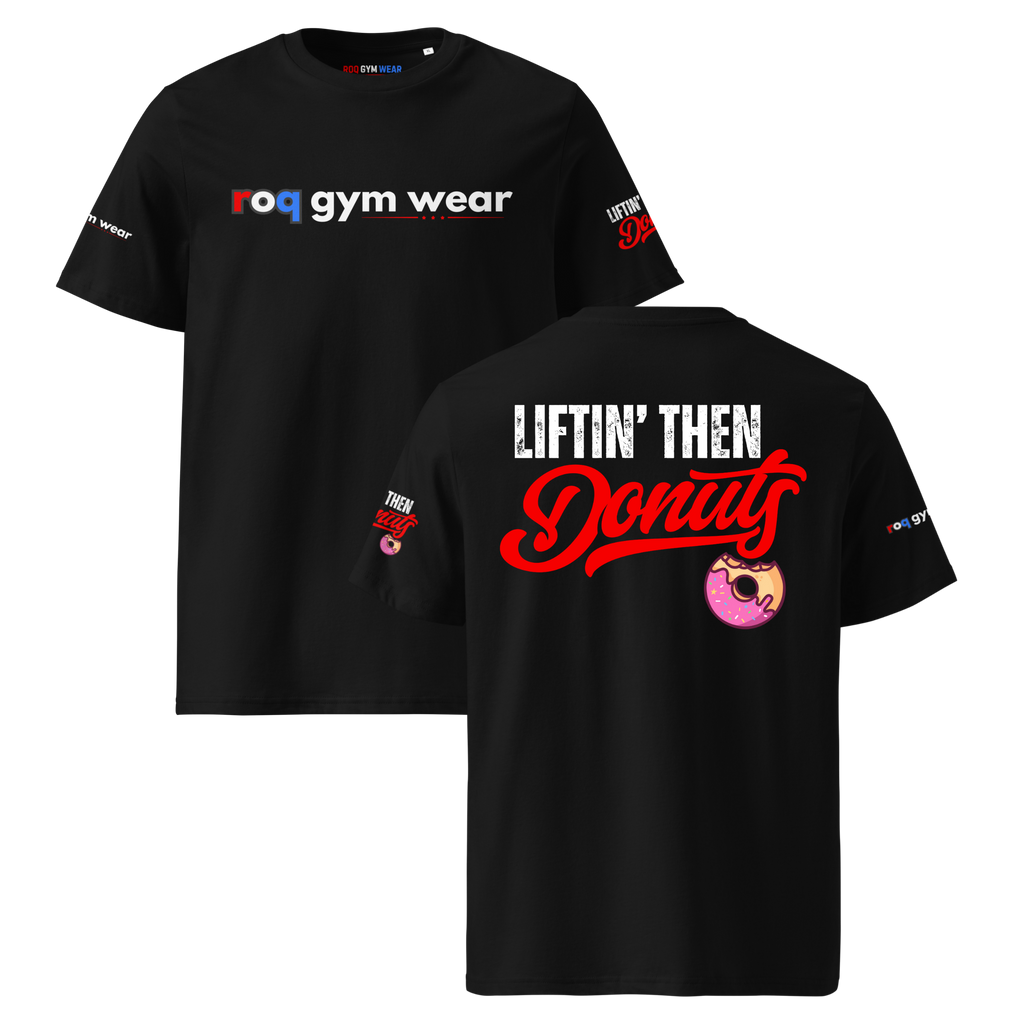 Liftin' Then Donuts - Regular T-Shirt - Black