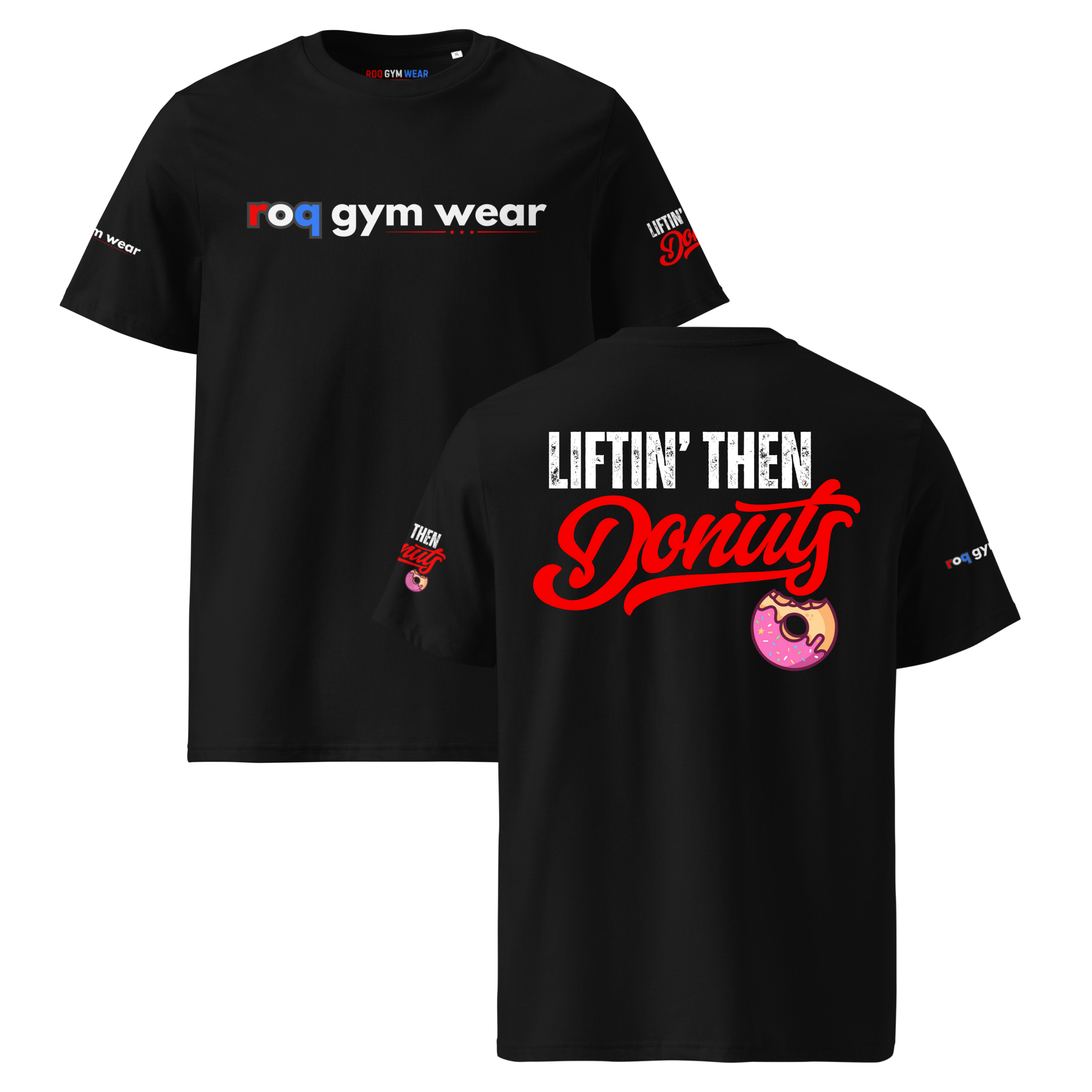 Liftin' Then Donuts - Regular T-Shirt - Black