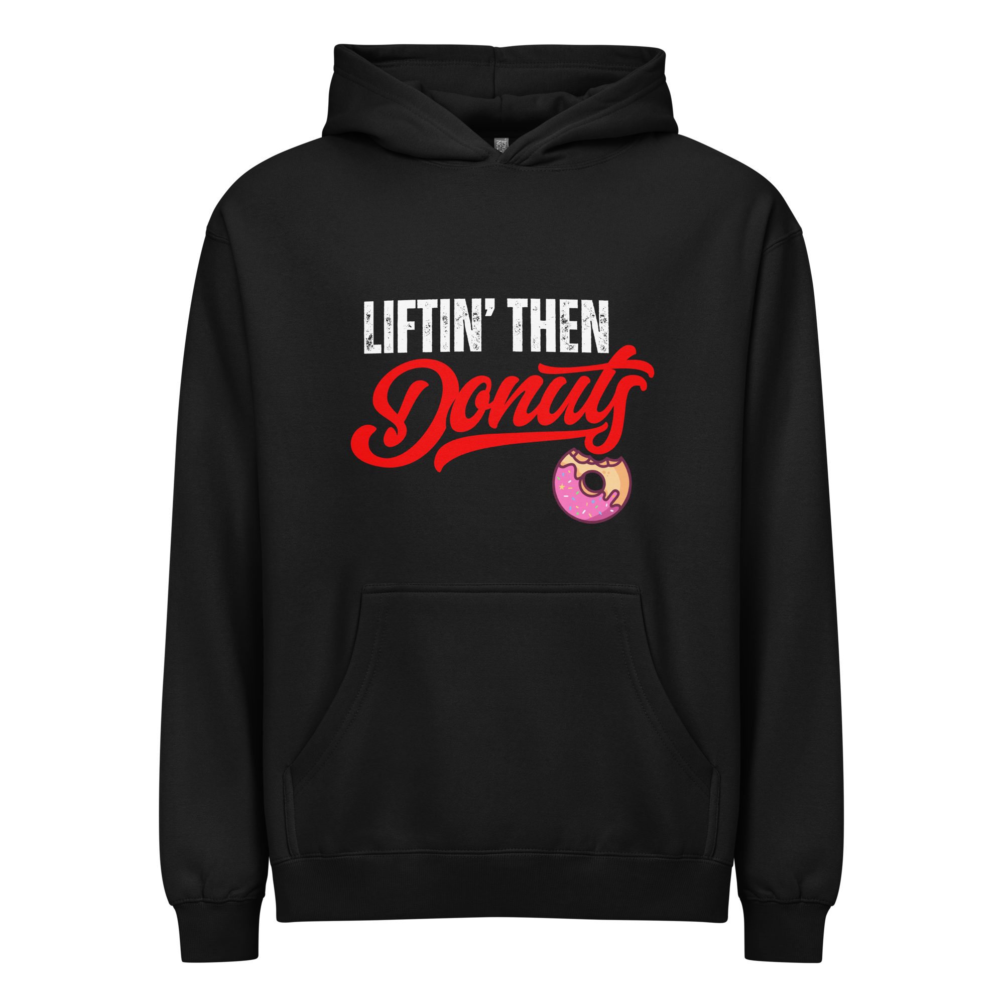Liftin Then Donuts - Hoodie - Black