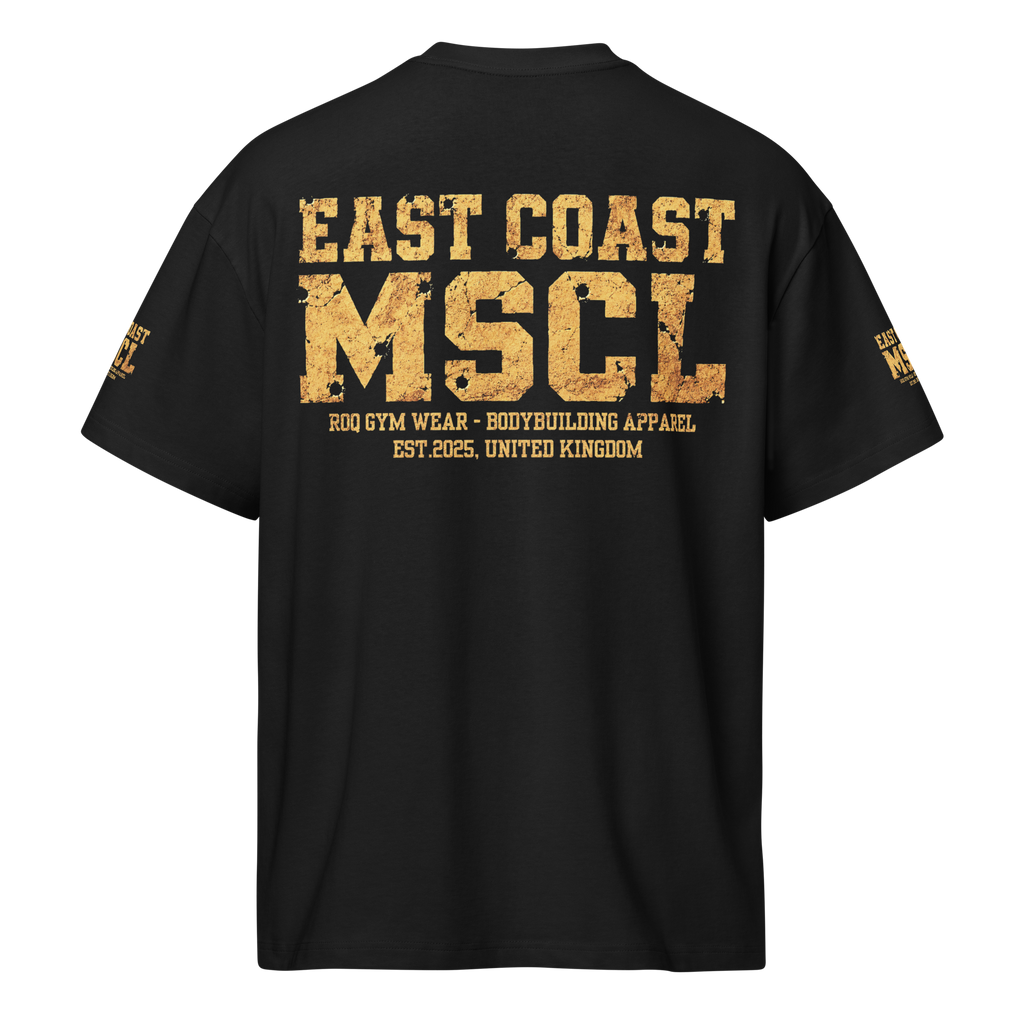 East Coast Muscle Gold - Oversized T-Shirt - Black