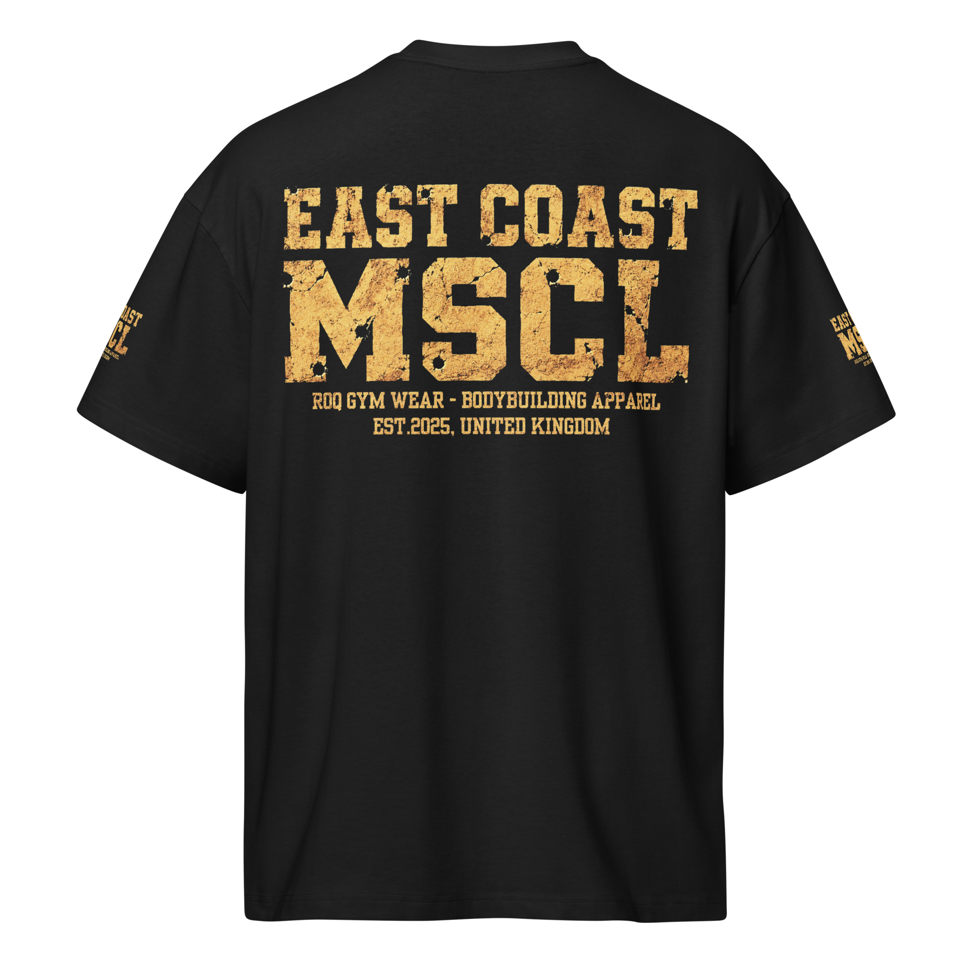 East Coast Muscle Gold - Oversized T-Shirt - Black