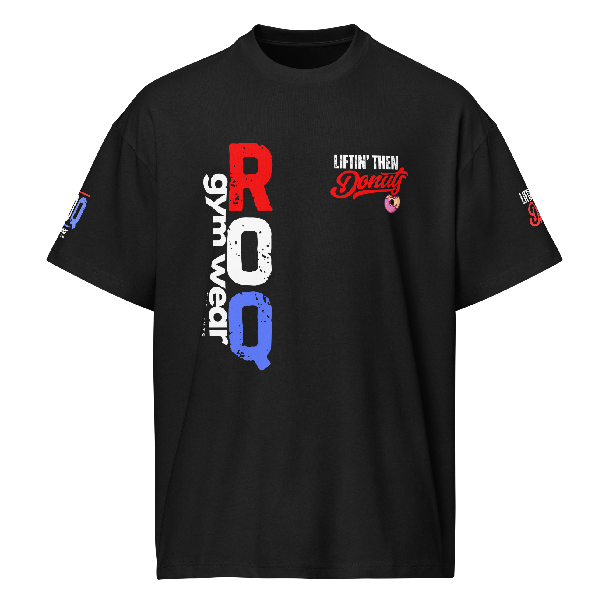 Liftin' Then Donuts - Oversized T-Shirt - Black