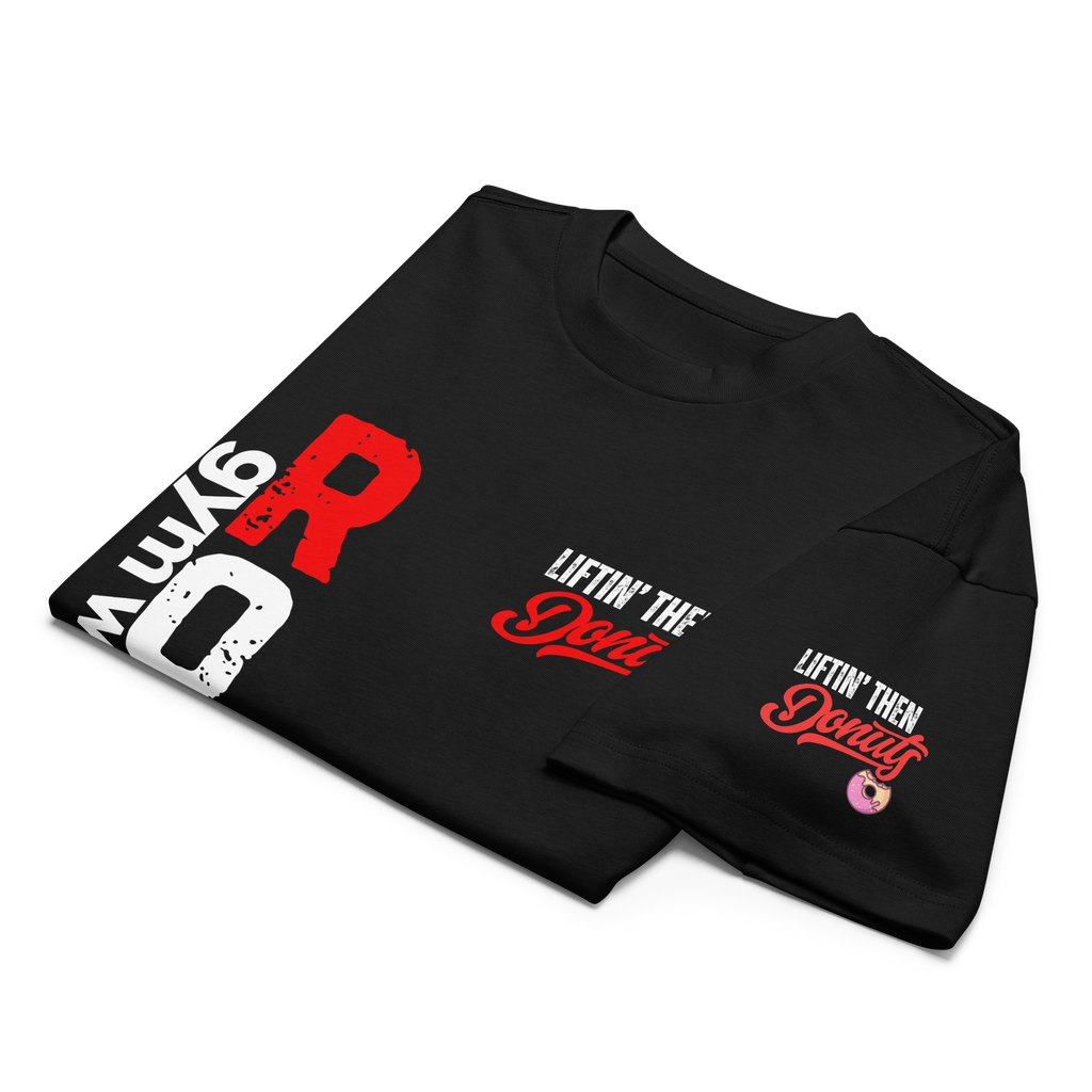 Liftin' Then Donuts - Oversized T-Shirt - Black