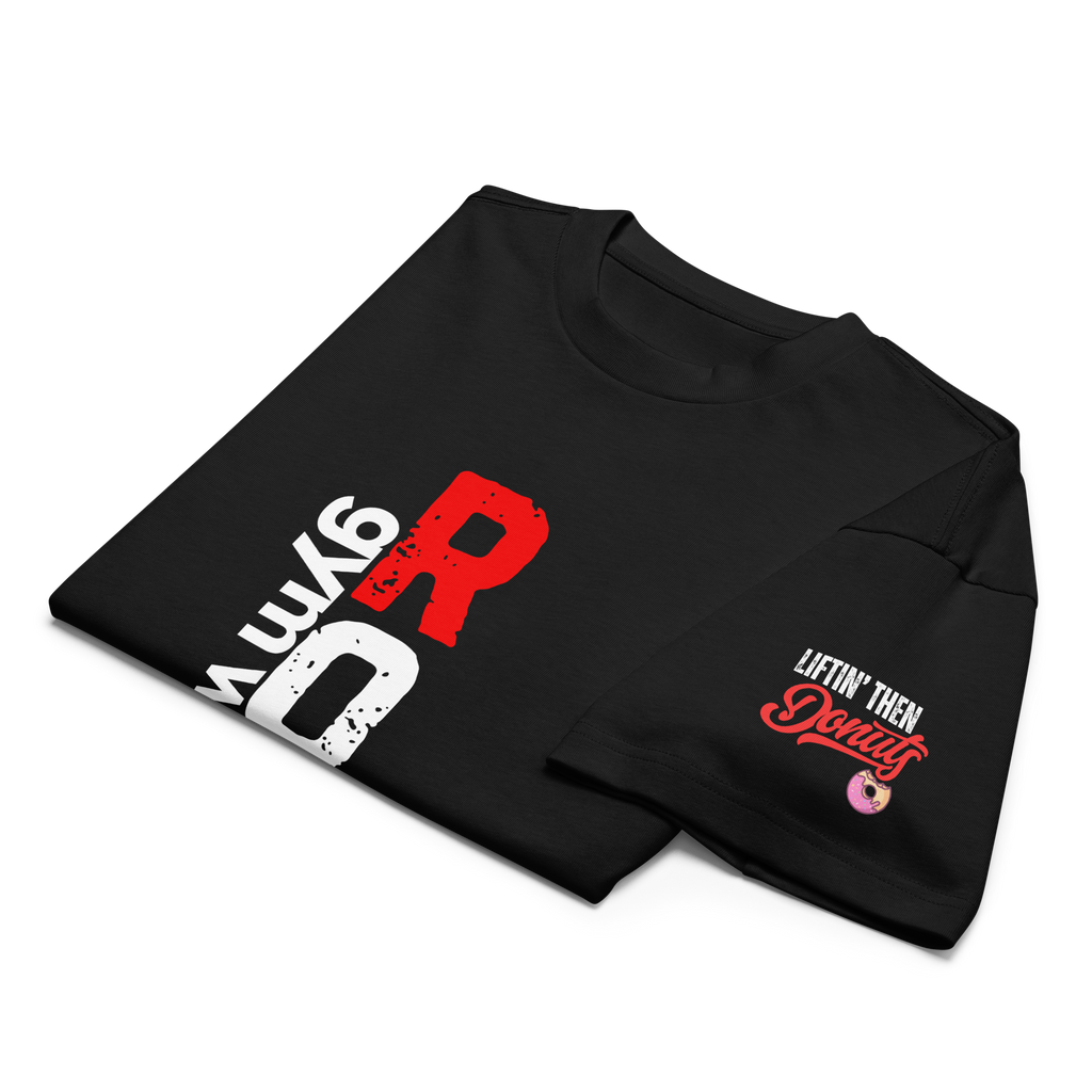 Liftin' Then Donuts - Oversized T-Shirt - Black