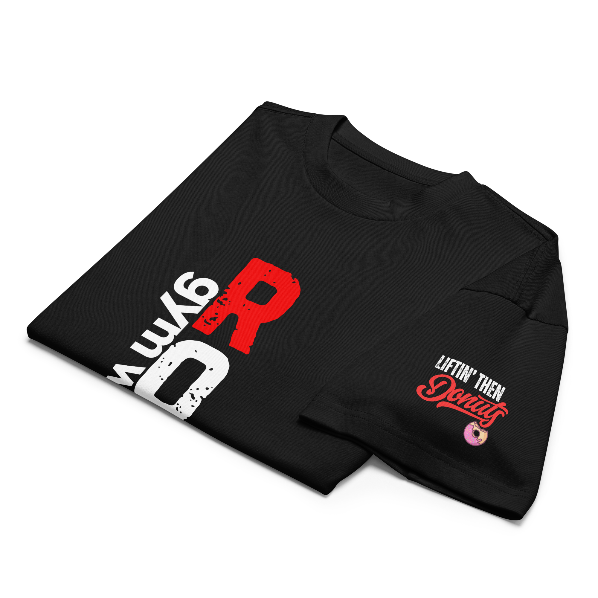 Liftin' Then Donuts - Oversized T-Shirt - Black
