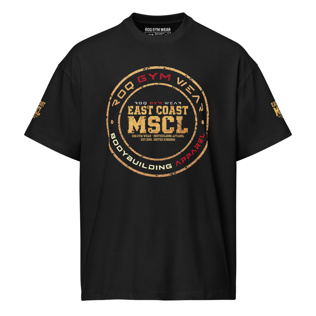 East Coast Muscle Gold - Oversized T-Shirt - Black