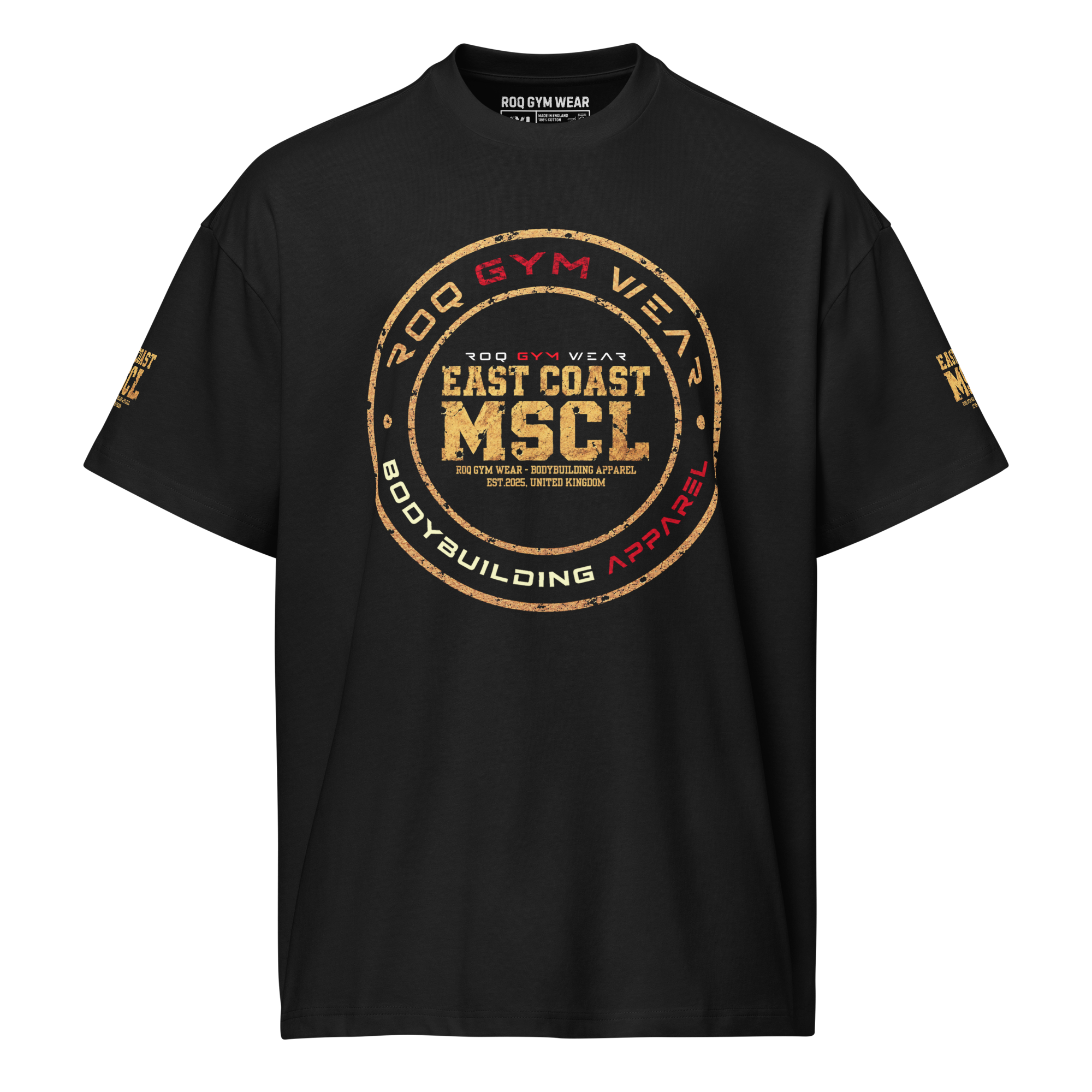 East Coast Muscle Gold - Oversized T-Shirt - Black