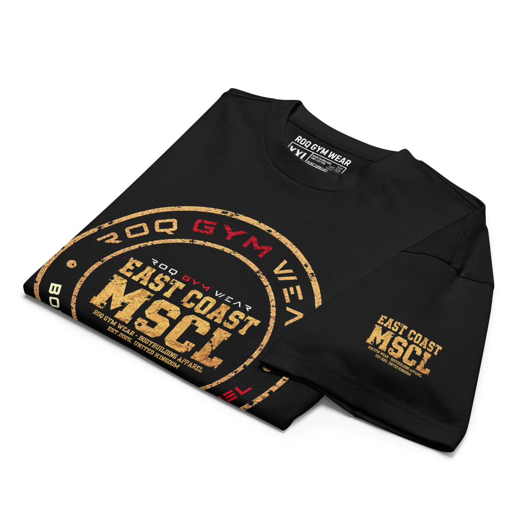 East Coast Muscle Gold - Oversized T-Shirt - Black