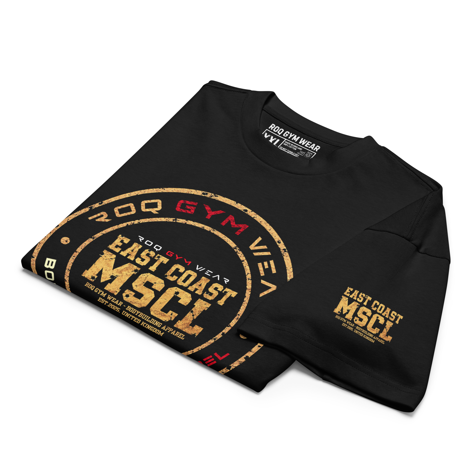 East Coast Muscle Gold - Oversized T-Shirt - Black