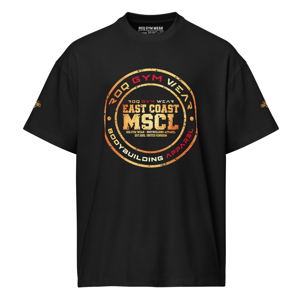 East Coast Muscle Gold - Oversized T-Shirt - Black