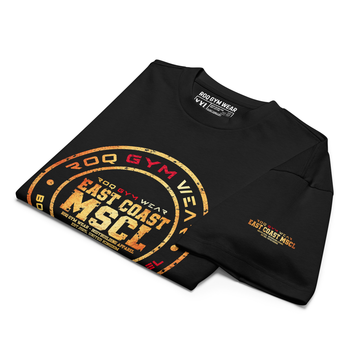East Coast Muscle Gold - Oversized T-Shirt - Black