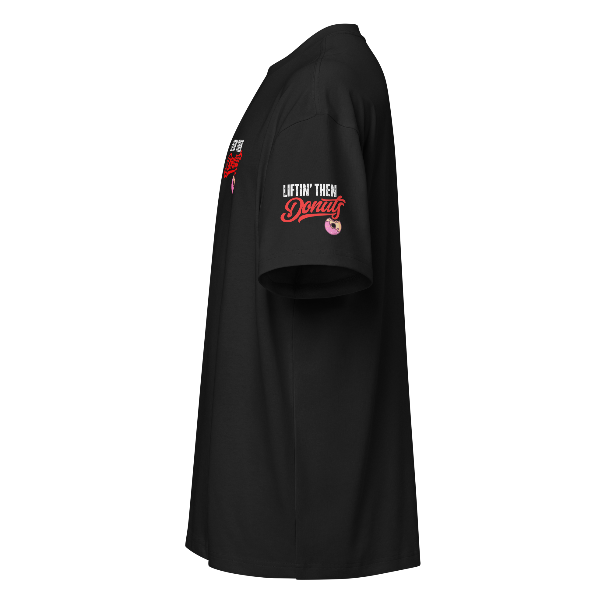 Liftin' Then Donuts - Oversized T-Shirt - Black