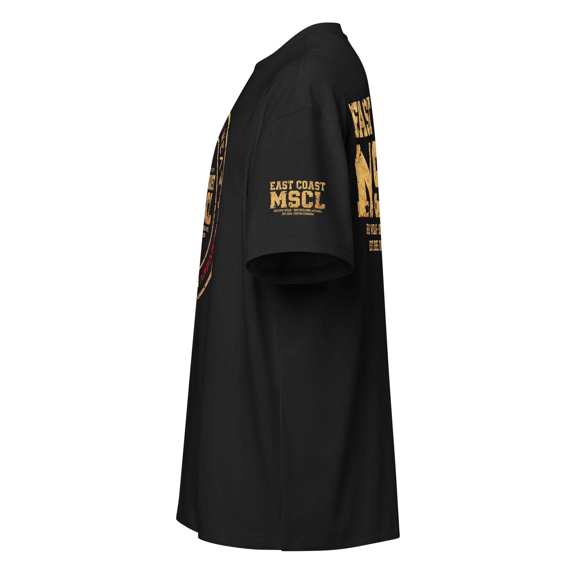 East Coast Muscle Gold - Oversized T-Shirt - Black