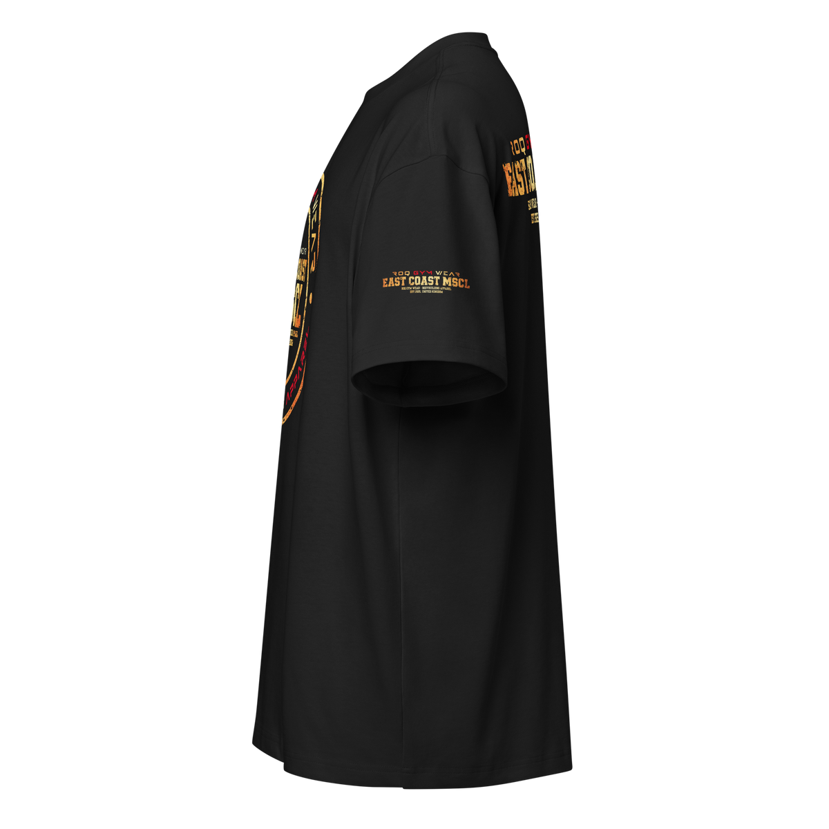 East Coast Muscle Gold - Oversized T-Shirt - Black