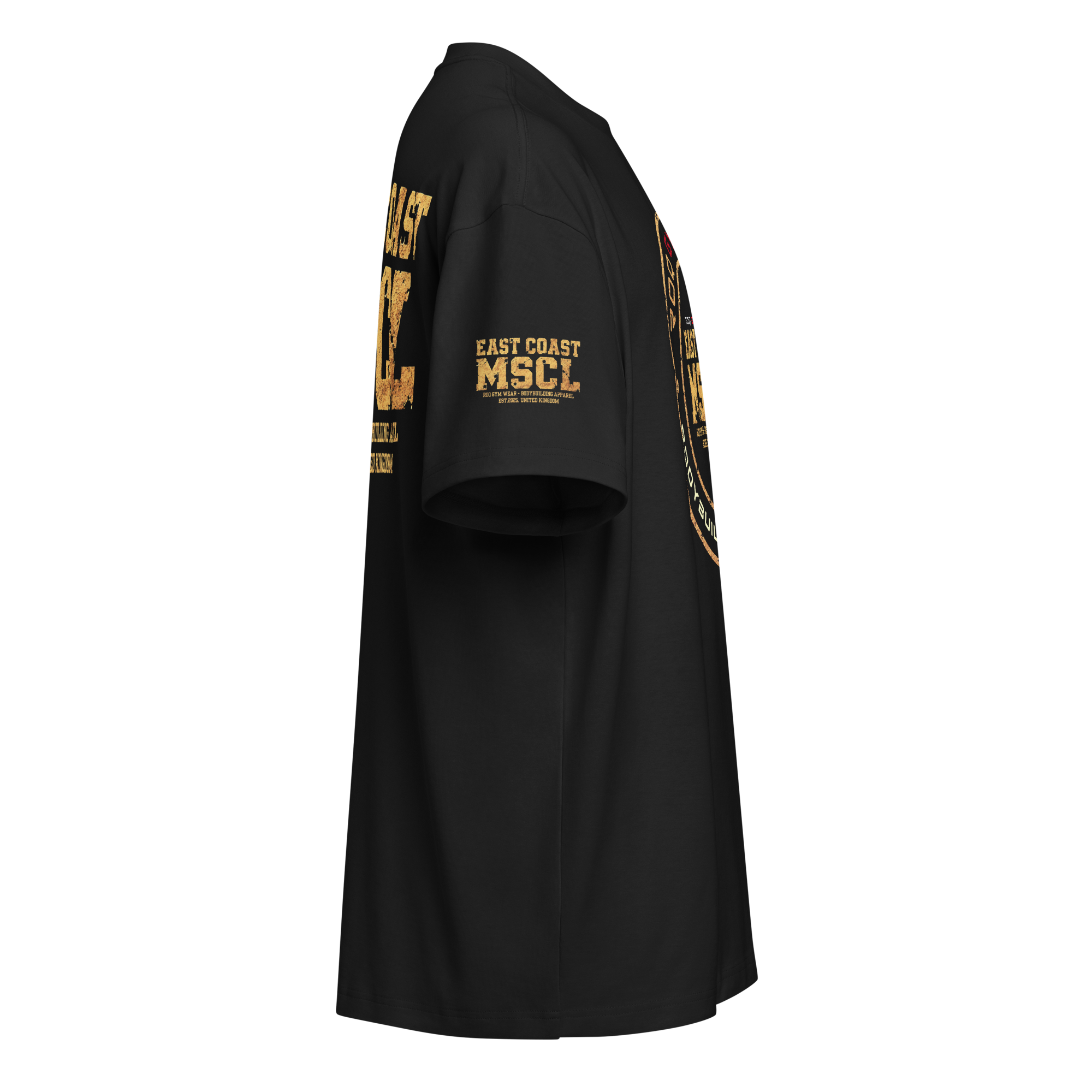 East Coast Muscle Gold - Oversized T-Shirt - Black