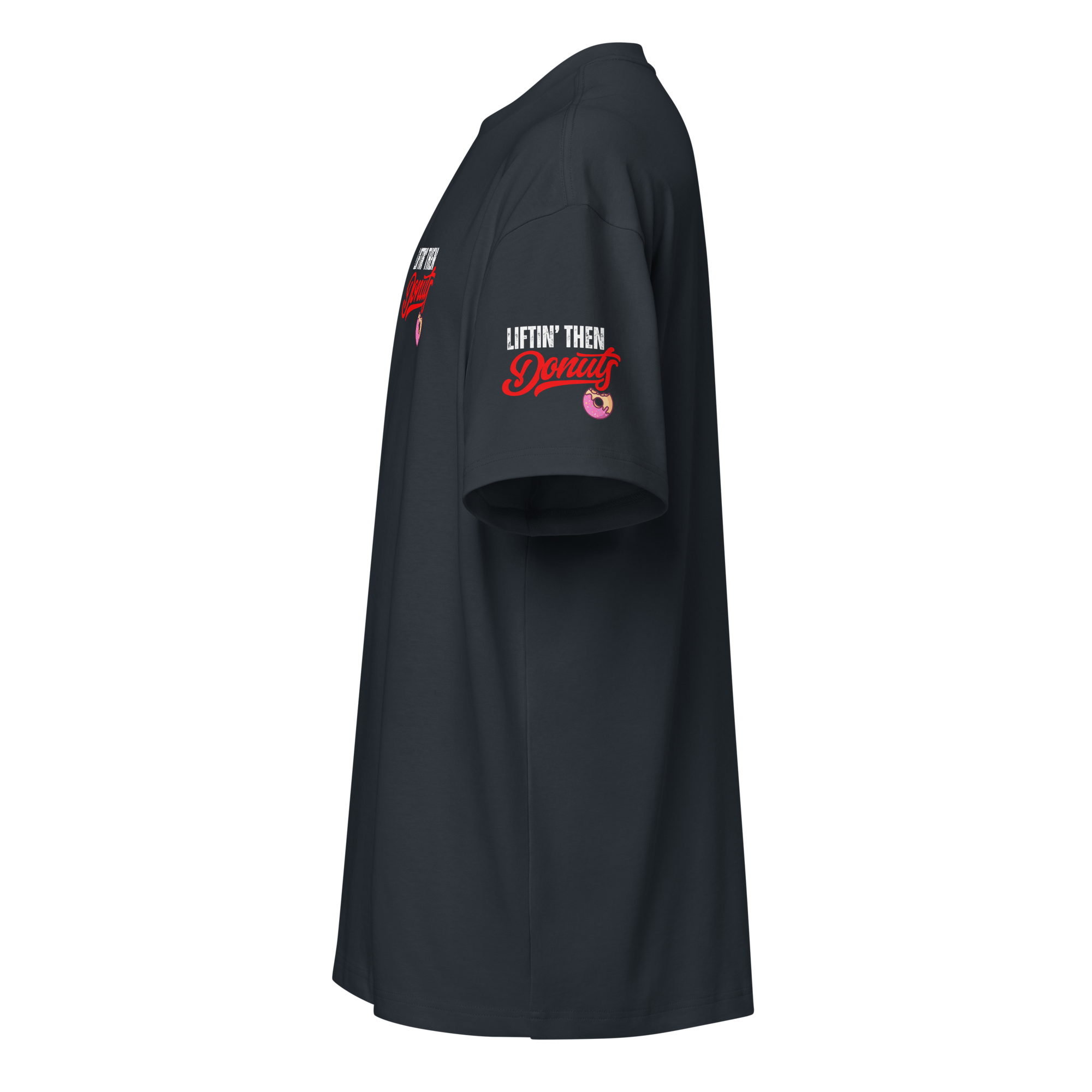 Liftin' Then Donuts - Oversized T-Shirt - Navy Blue