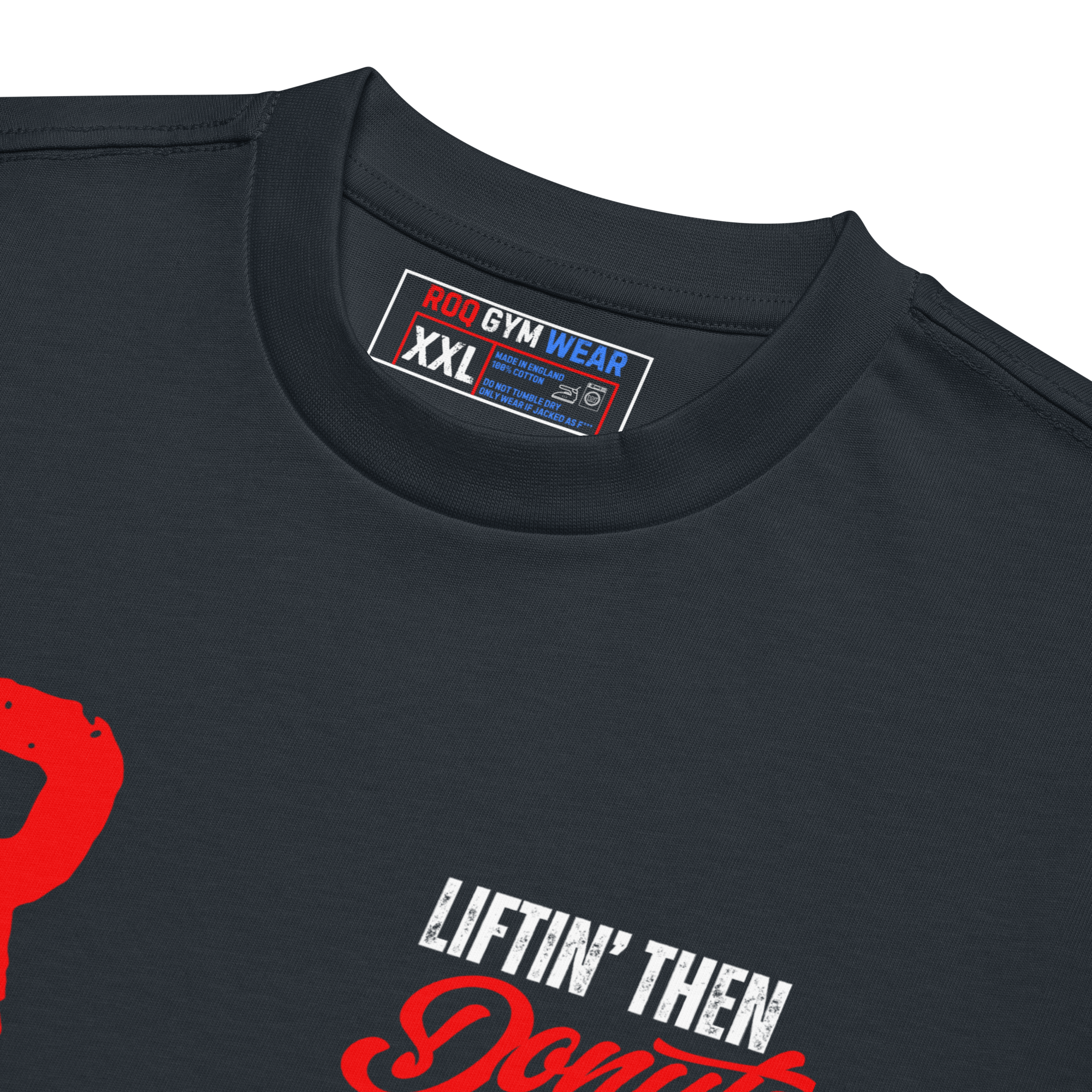 Liftin' Then Donuts - Oversized T-Shirt - Navy Blue