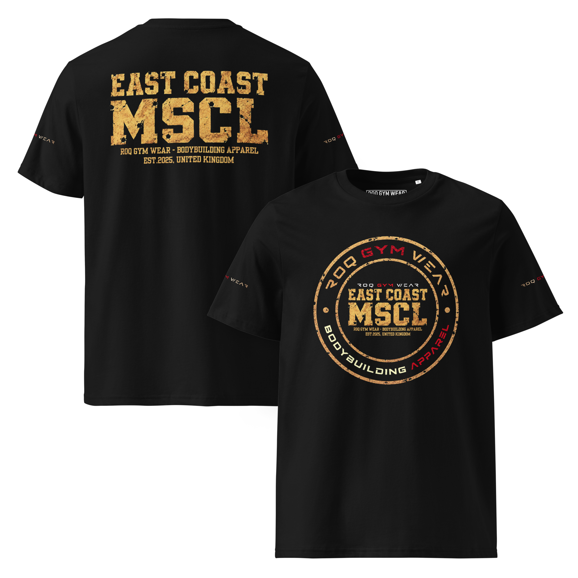 East Coast Muscle Gold - Regular T-Shirt - Black