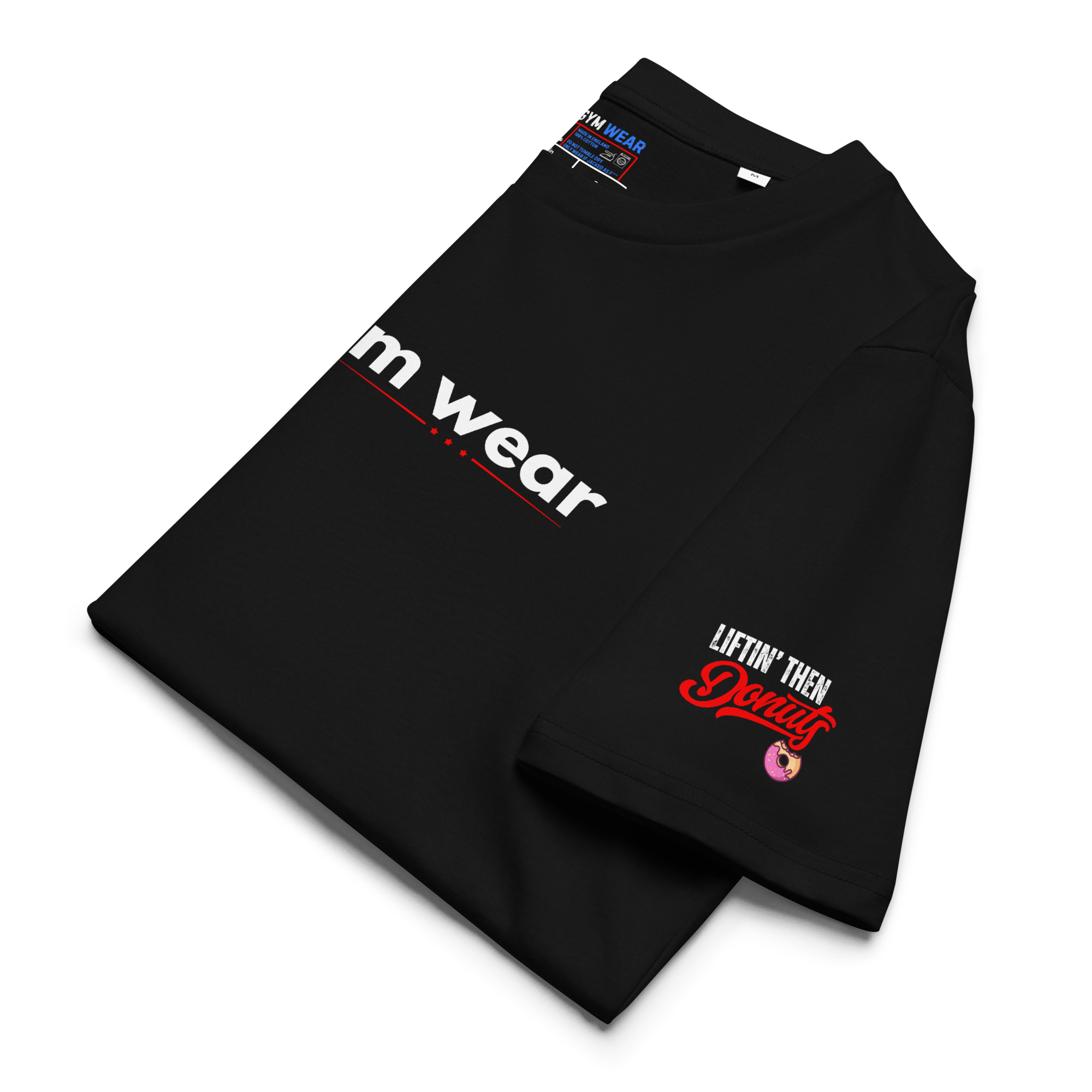 Liftin' Then Donuts - Regular T-Shirt - Black